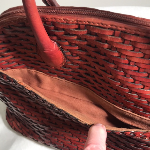 Talbots Leather Weave Handbag in Cinnamon Color - Picture 4 of 12
